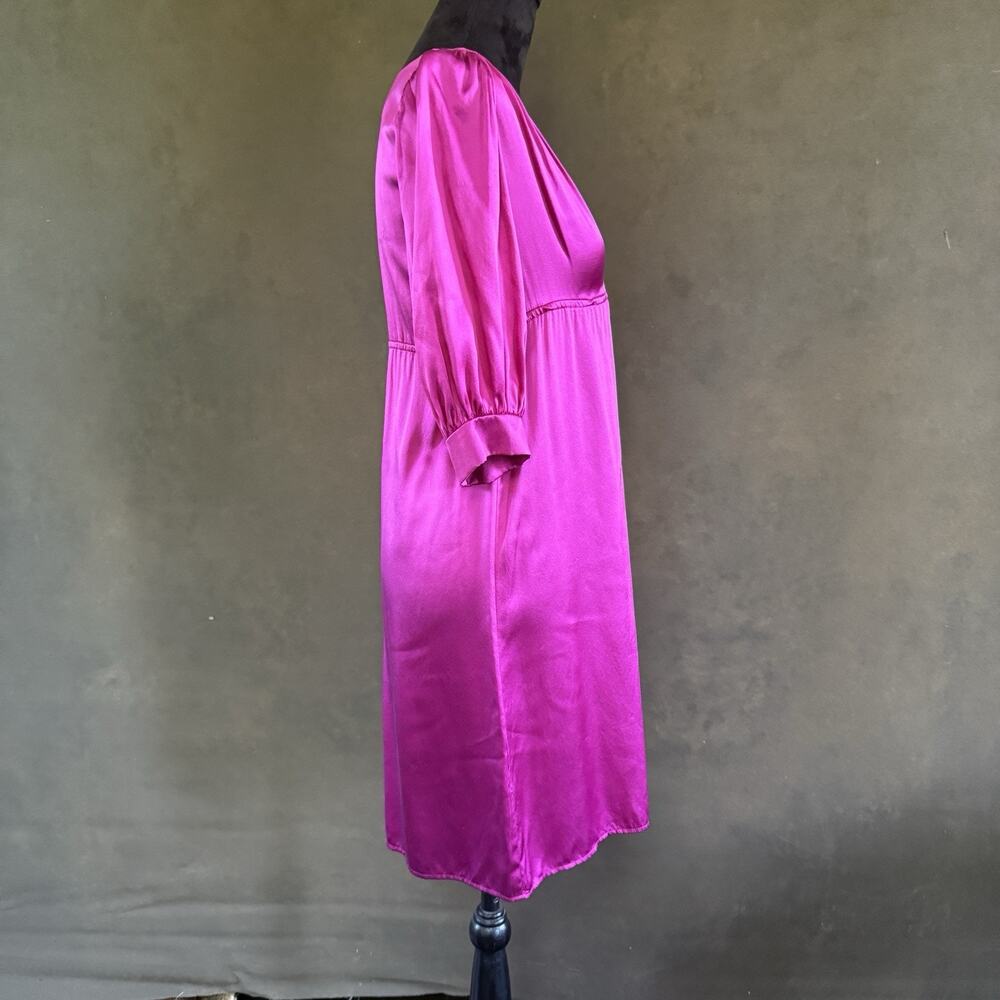 Amanda Uprichard Size Small 100% Silk Fuchsia Empire Waist Dress - Picture 2 of 8